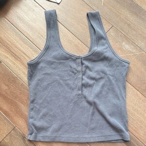 Abercrombie and Fitch Classic Ribbed Tank Top - Gray